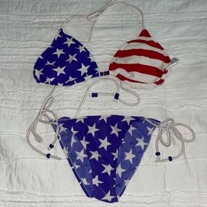 Red, white, and blue bikini
